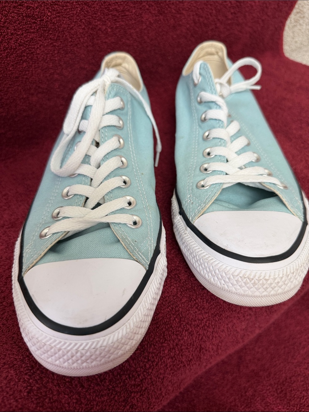 Converse Men and women Low-Top Canvas Sneakers in Light Teal with White Accents